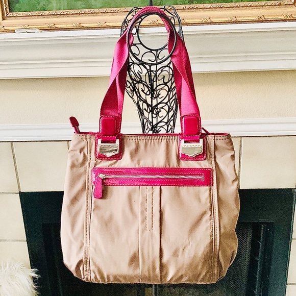 Brighton Khaki and Pink Tote Bag - Picture 5 of 10